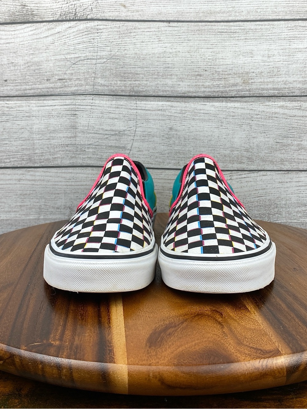 Vans Classic Slip On Crazy Retro Checkered Shoes Men’s Size 11.5 Women’s Size 13 - Picture 7 of 12